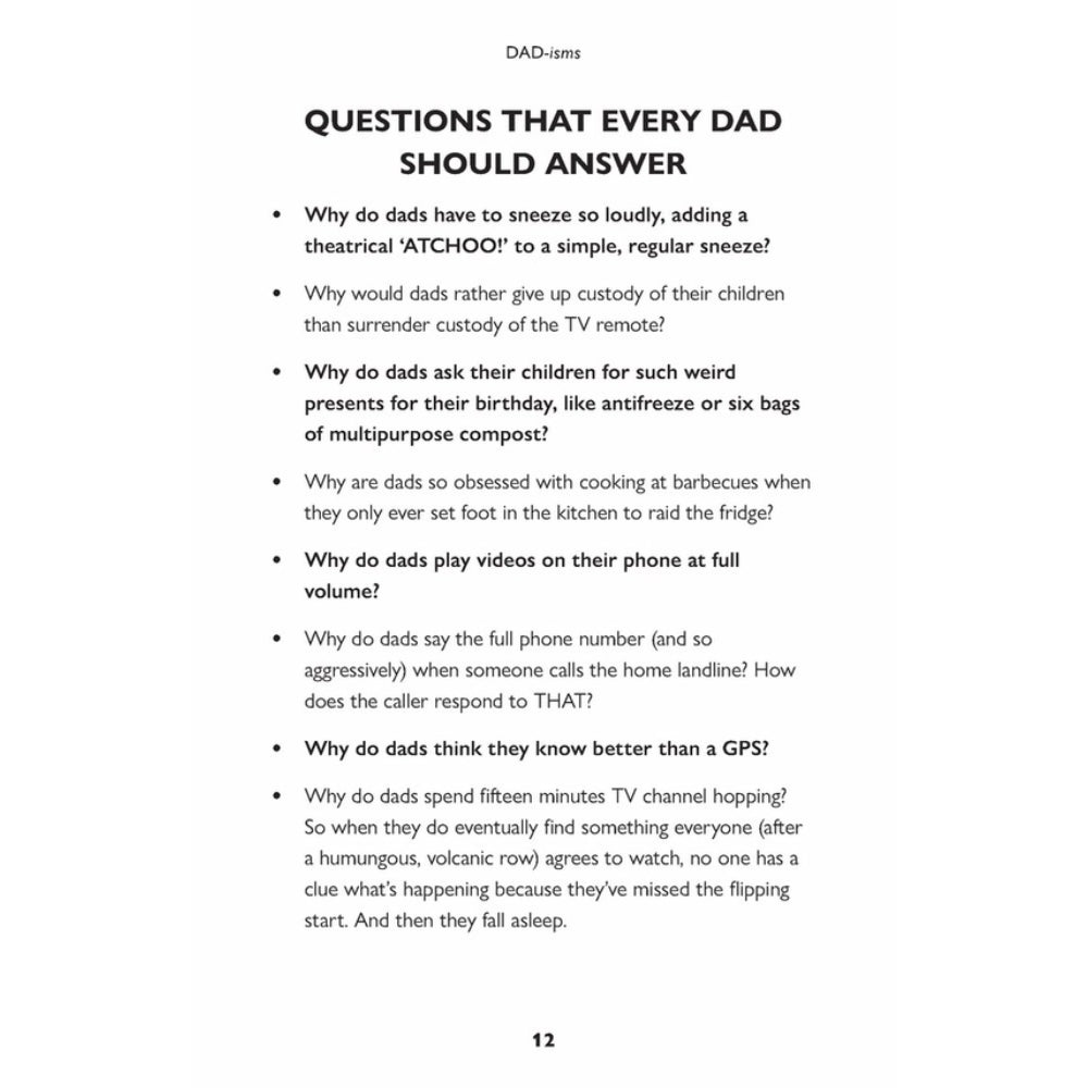 Dad-Isms Adult Humor Book
