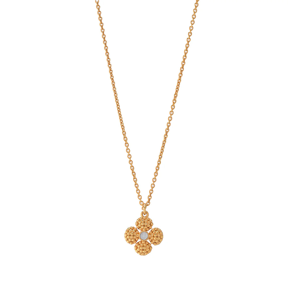 Capucine De Wulf Berry Clover Double Sided Charm Necklace - Mother of Pearl