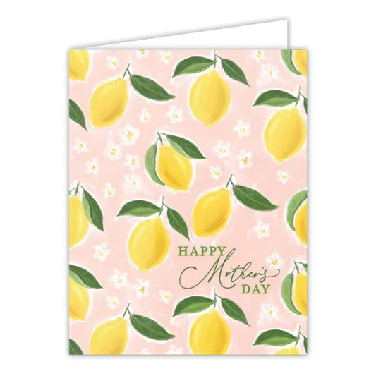 Happy Mother's Day Lemons On Pink Greeting Card