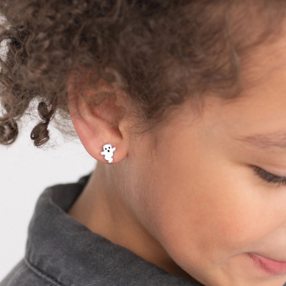Children's Ghostly Enamel Earrings