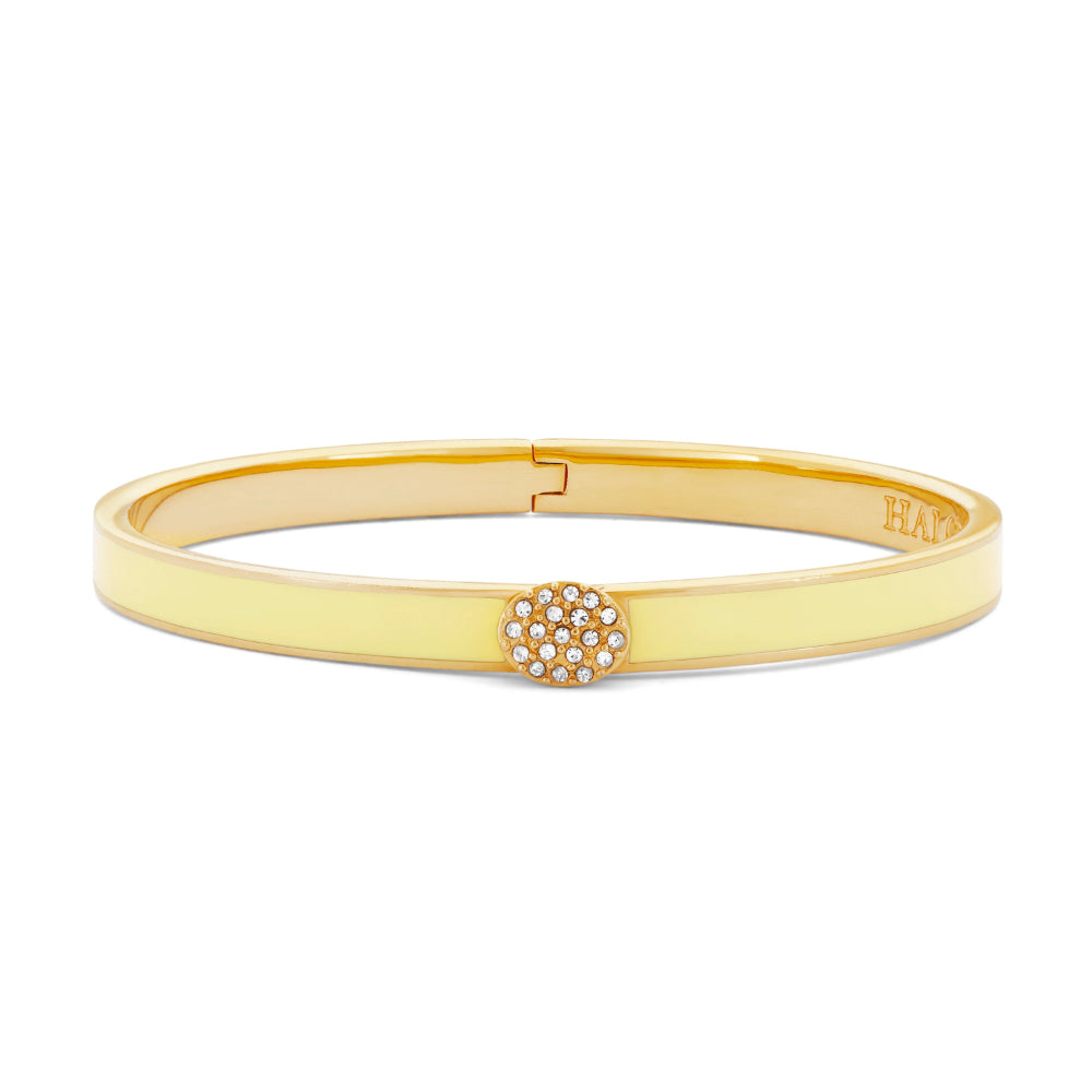 Halcyon Days Skinny Pave Button Hinged Bangle