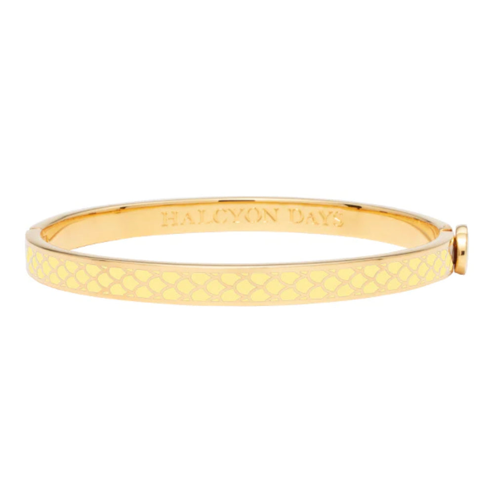 Halcyon Days 6mm Skinny Salamander Gold Hinged Enamel Bangle