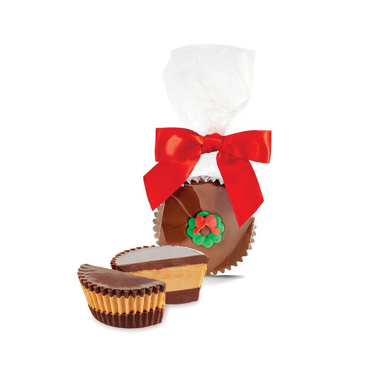 Abdallah Candies 3.5 oz Jumbo Holiday Milk Peanut Butter Cup with Wreath