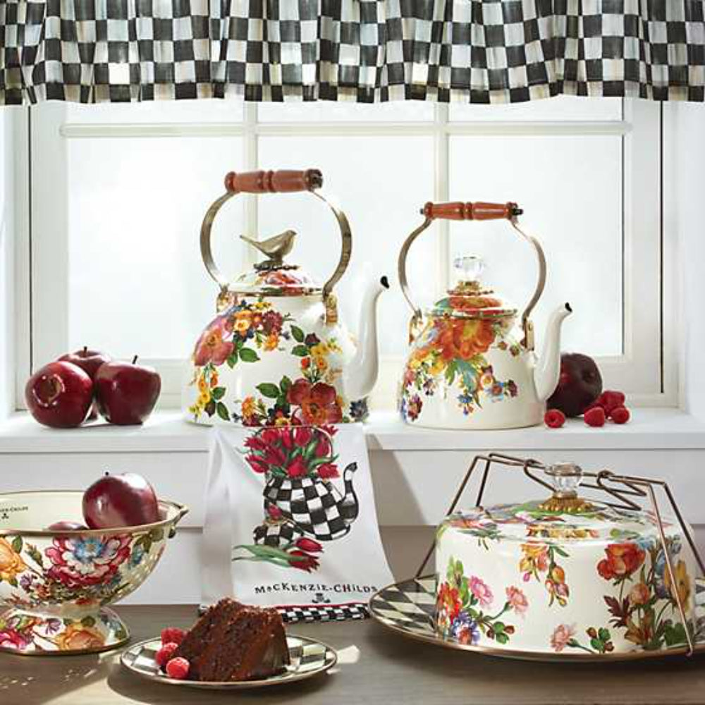 MacKenzie-Childs Tulip Tea Kettle Dish Towel