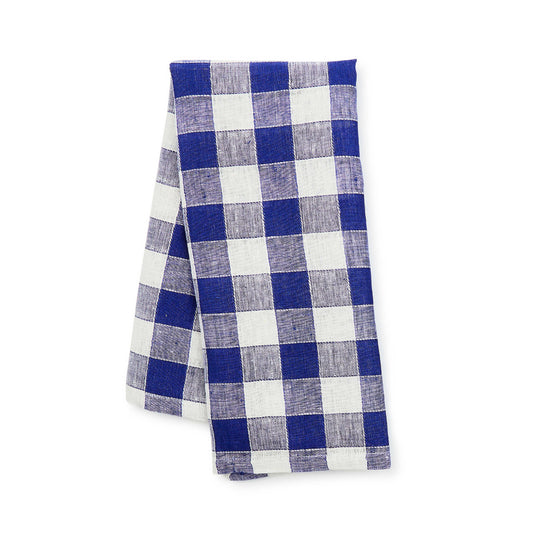 Mackenzie-Childs Navy Check Linen Dish Towel