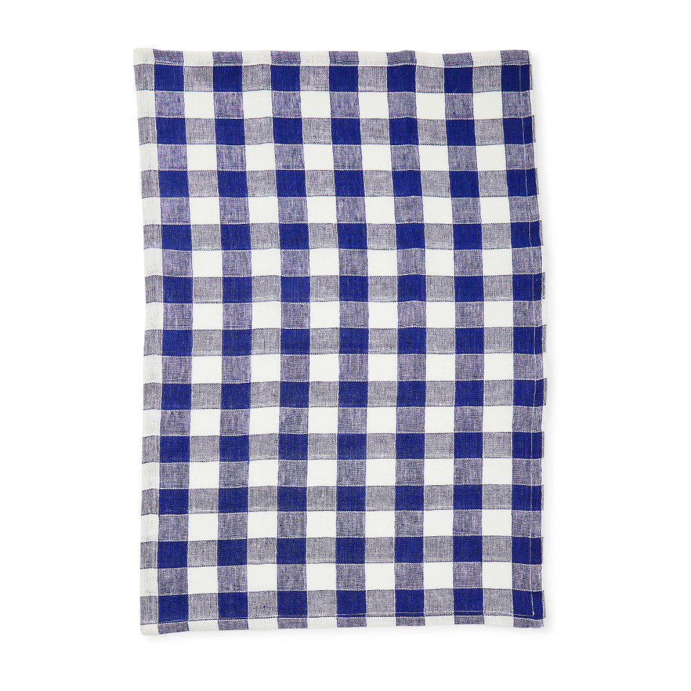 Mackenzie-Childs Navy Check Linen Dish Towel
