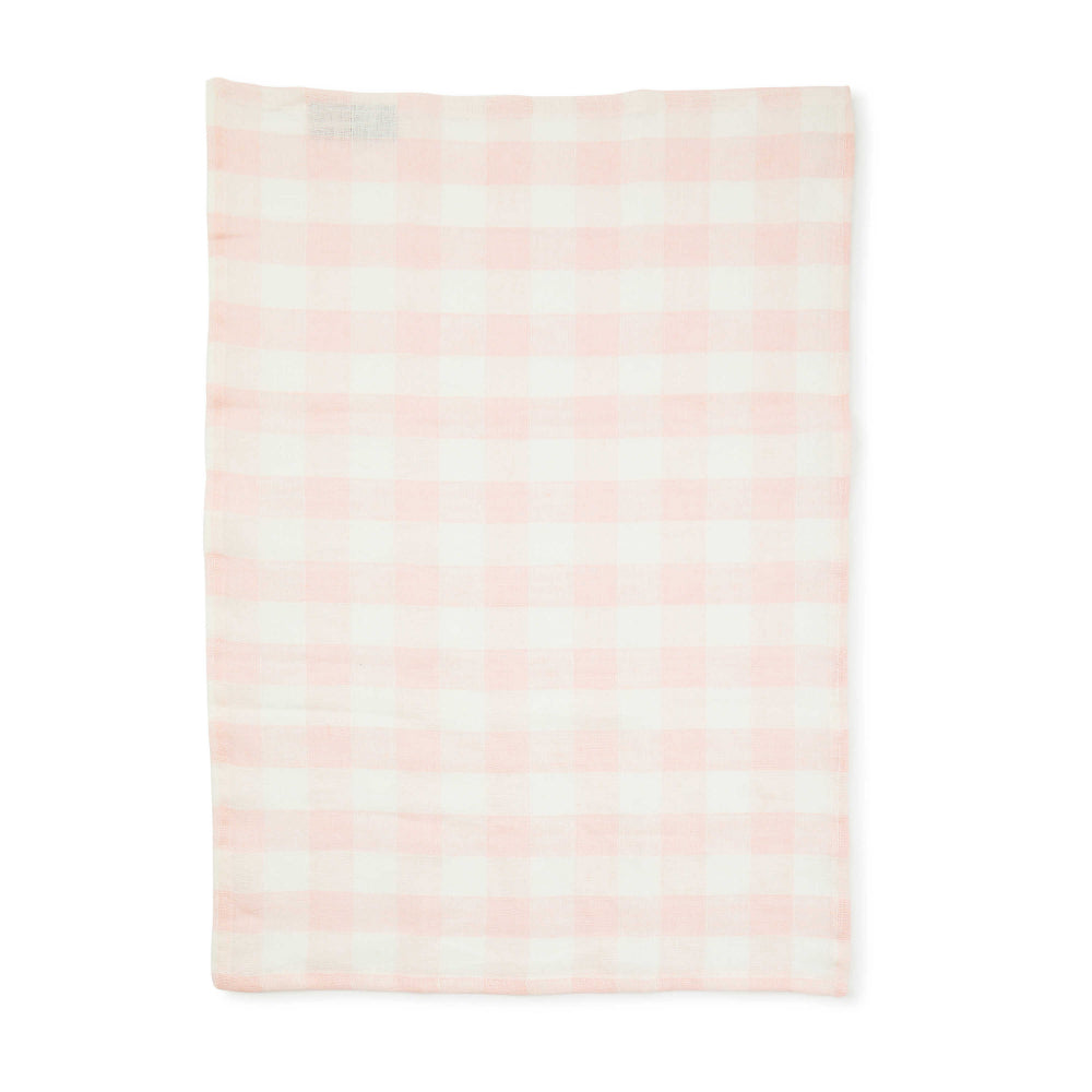 Mackenzie-Childs Pink Check Linen Dish Towel