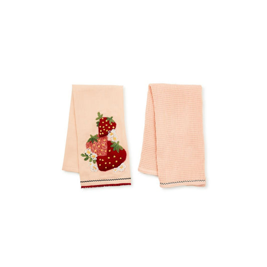Mackenzie-Childs Strawberry Embroidered Dish Towels, Set of 2