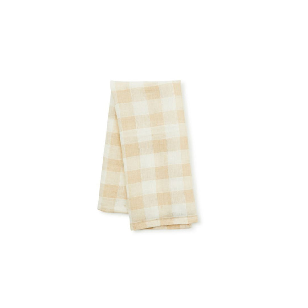 Mackenzie-Childs Tan Check Linen Dish Towel