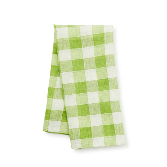 Mackenzie-Childs Green Check Linen Dish Towel