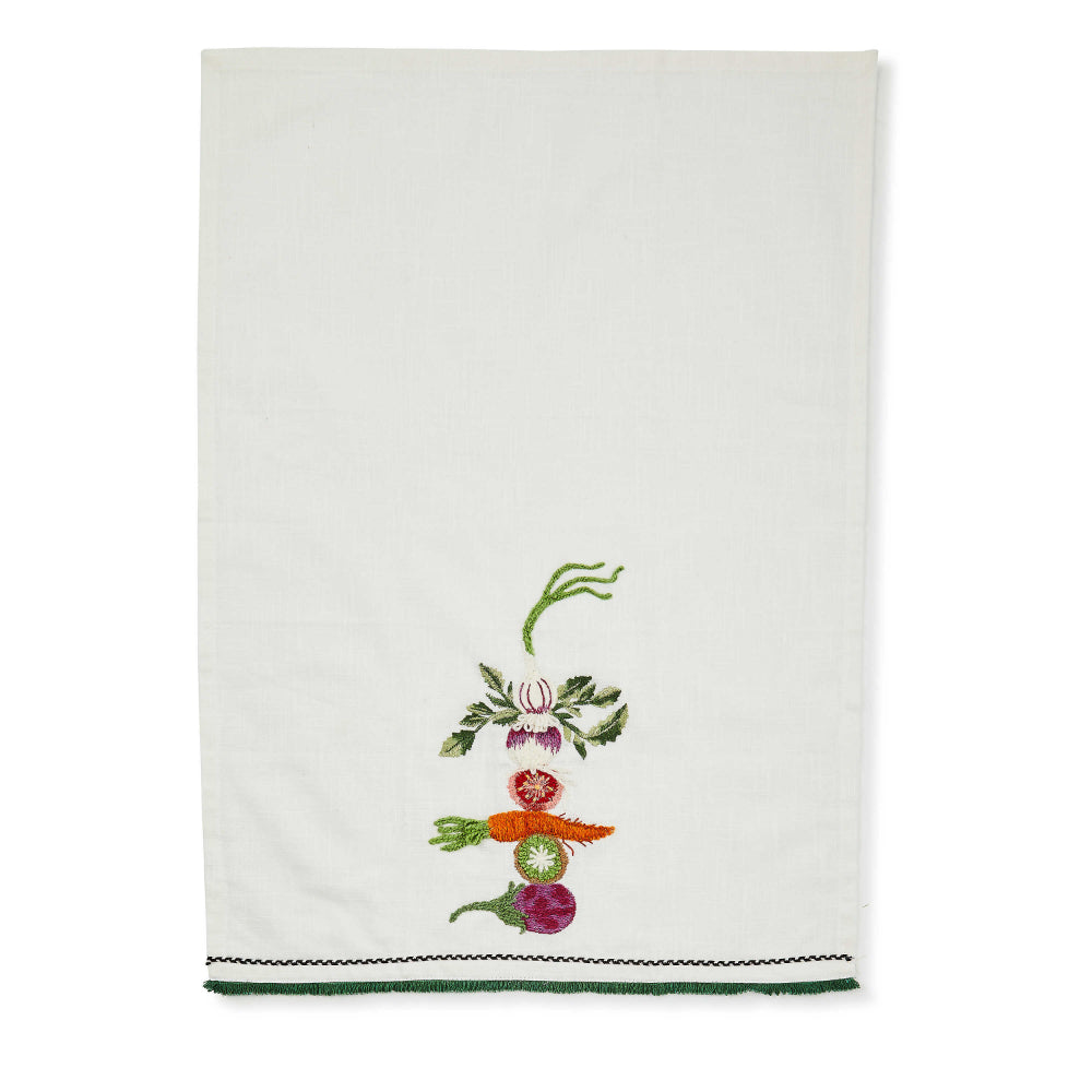 Mackenzie-Childs Vegetable Embroidered Dish Towels, Set of 2