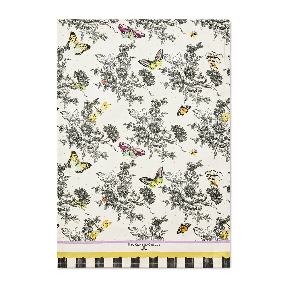 Mackenzie-Childs Butterfly Toile Printed Dish Towel