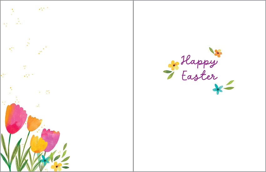 Gina B Designs Easter Greeting Card - Bright Tulips