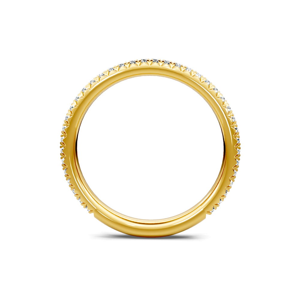 14k Yellow Gold Pave Diamond Wedding Band
