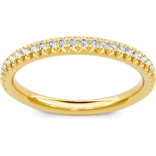 14k Yellow Gold Pave Diamond Wedding Band