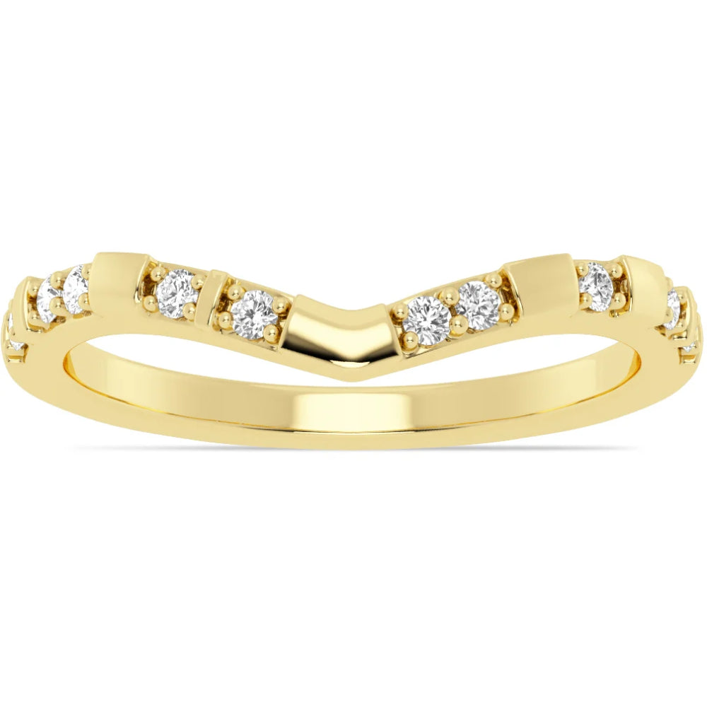 Curved Diamond Band in Yellow