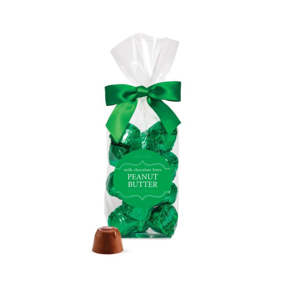Abdallah Candies 6.75 oz Holiday Green Foiled Milk Chocolate & Peanut Butter Bites