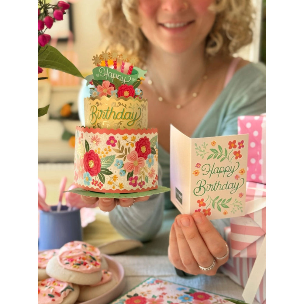 Mini Blooming Birthday Cake Greeting Cards