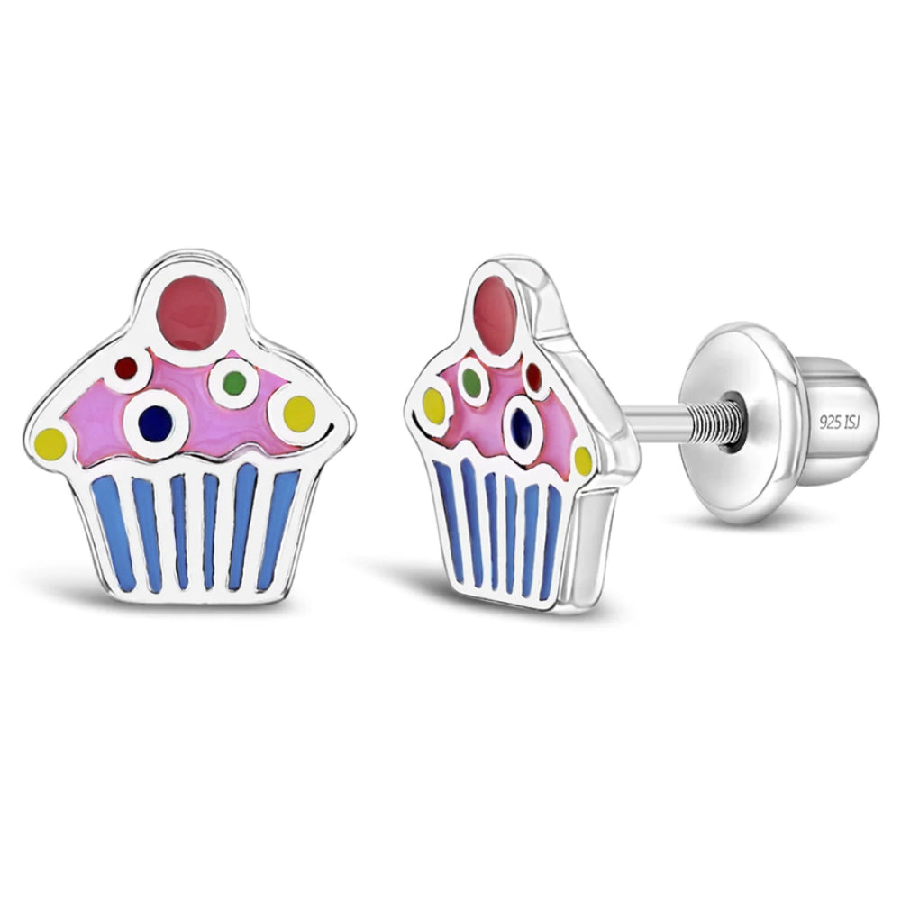 Children's Cherry Cupcake Baby Toddler Kids Earrings