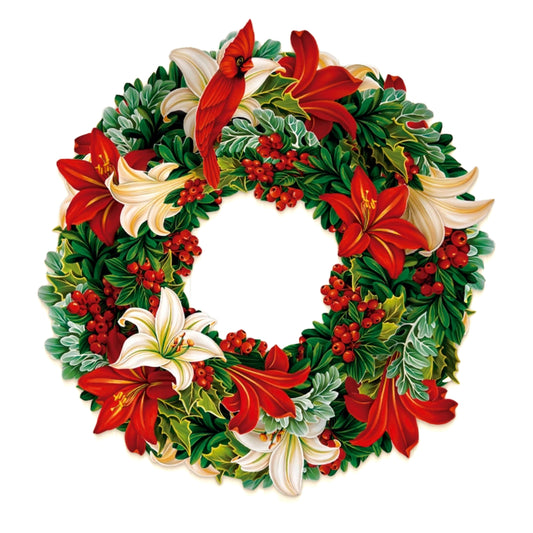 FreshCut Paper Winter Joy Wreath Holiday Greeting Card