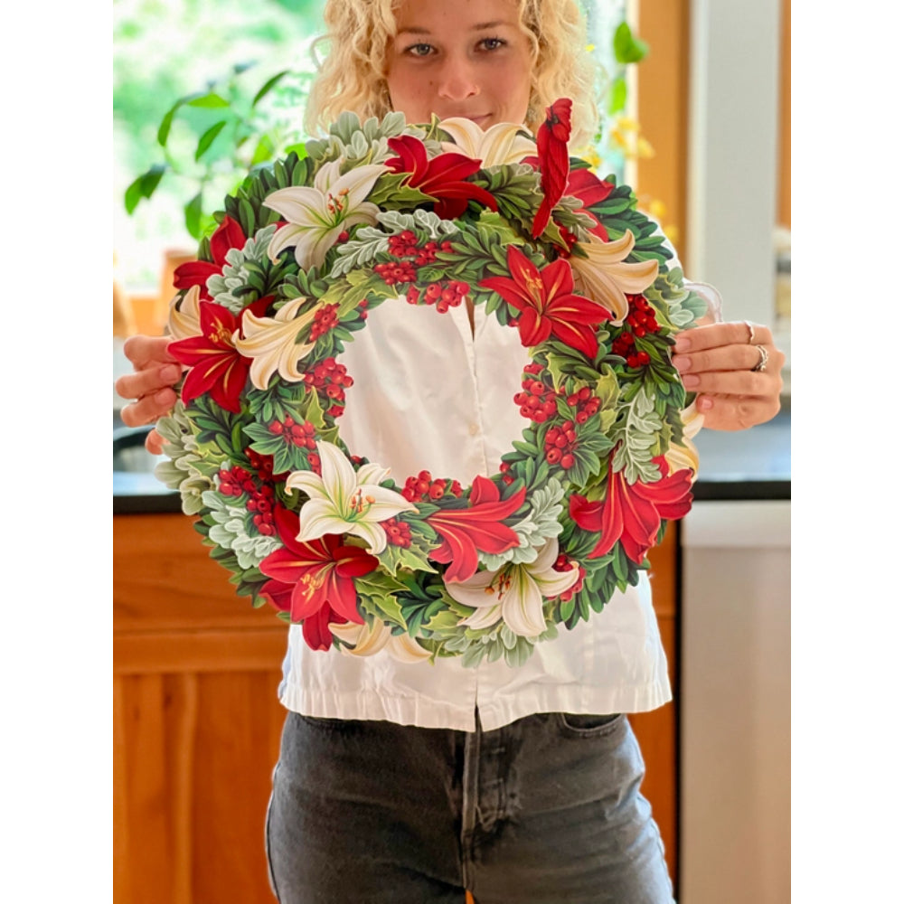 FreshCut Paper Winter Joy Wreath Holiday Greeting Card