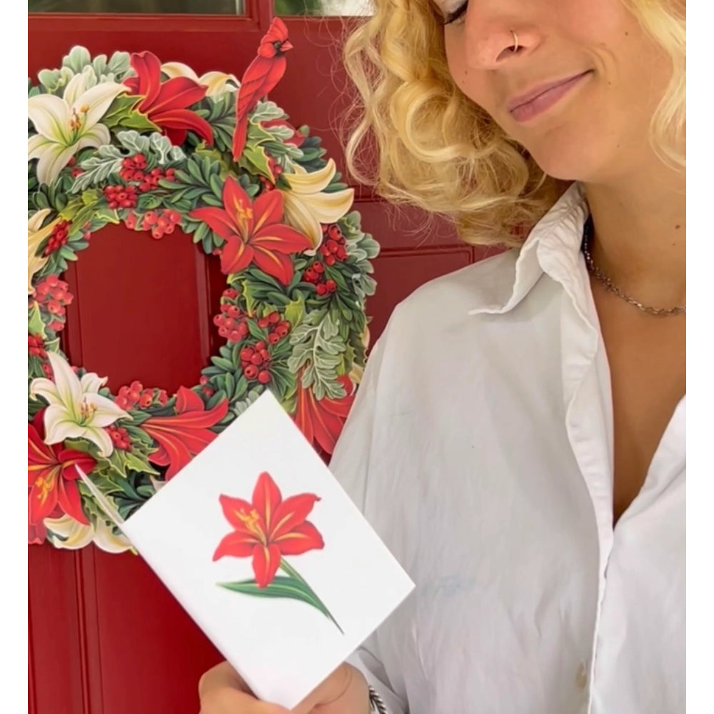 FreshCut Paper Winter Joy Wreath Holiday Greeting Card