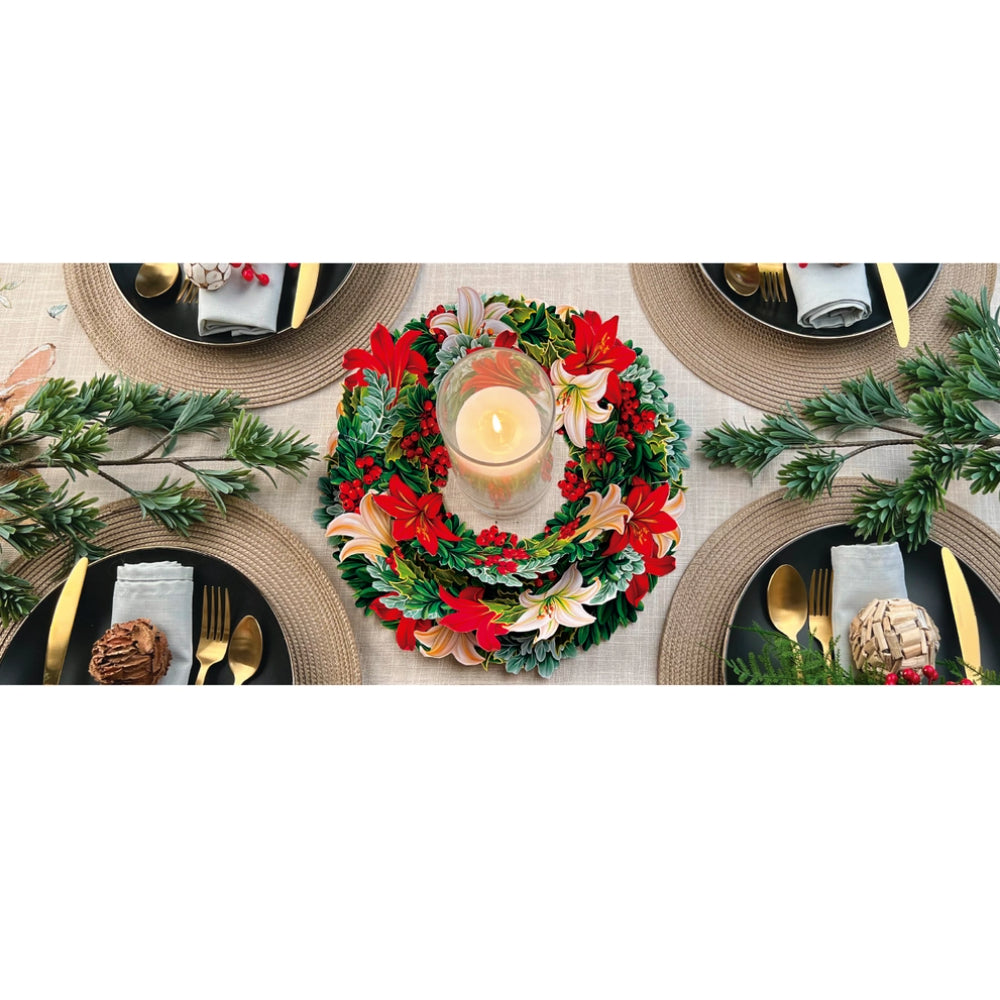 FreshCut Paper Winter Joy Wreath Holiday Greeting Card