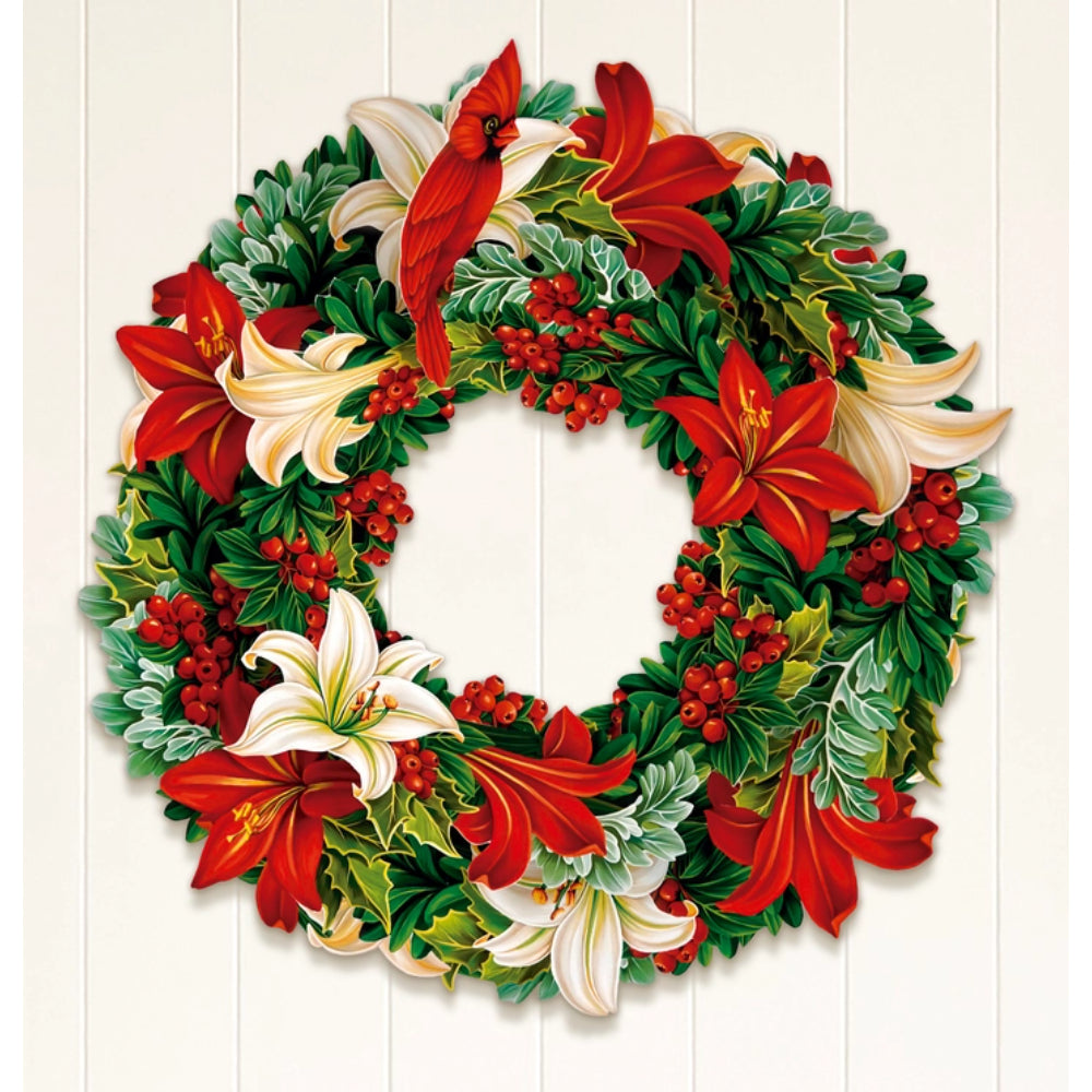 FreshCut Paper Winter Joy Wreath Holiday Greeting Card