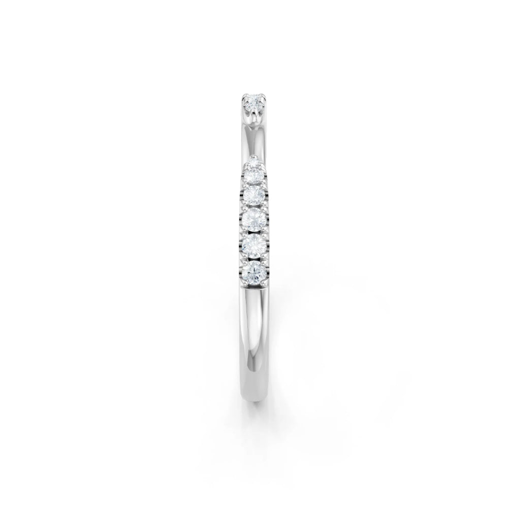 silver band with diamonds on white background