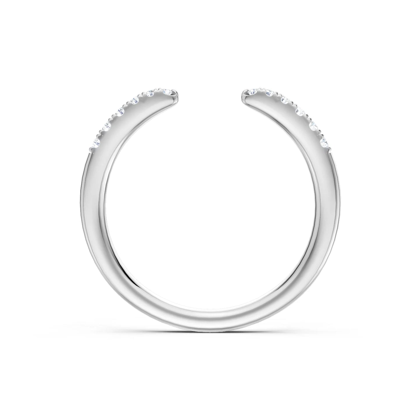 silver band with diamonds on white background