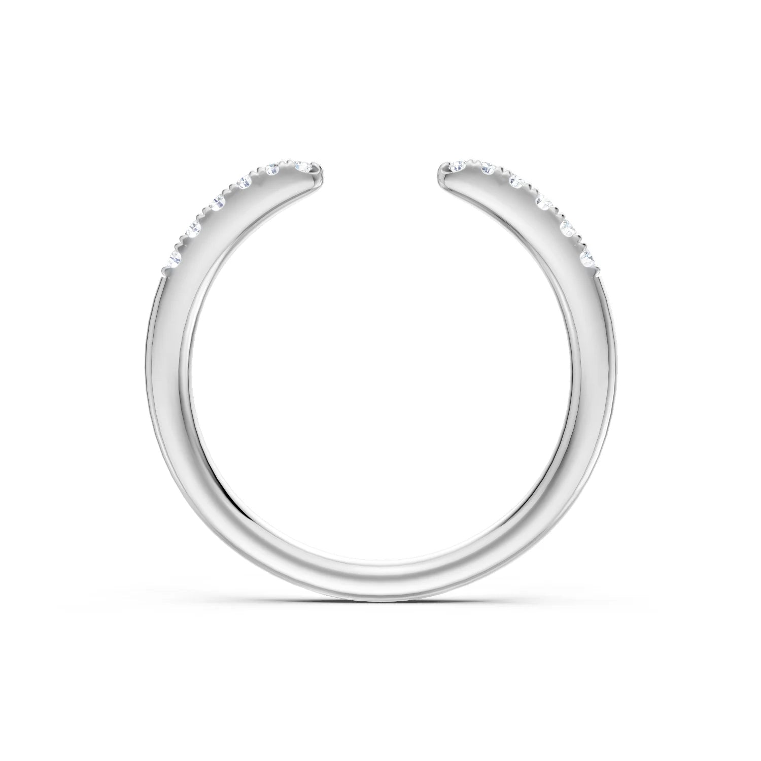 silver band with diamonds on white background