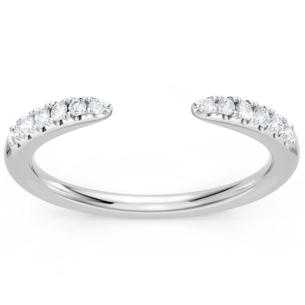 silver band with diamonds on white background