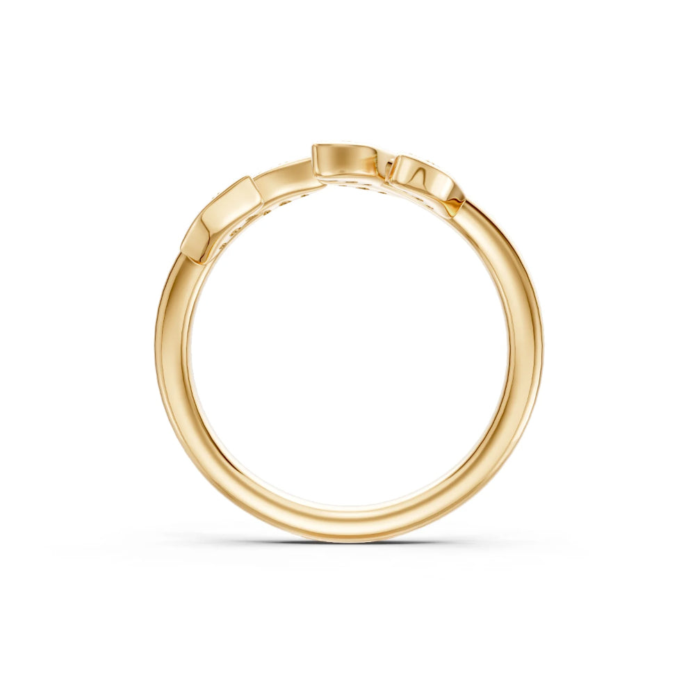 Gold ring on a white background