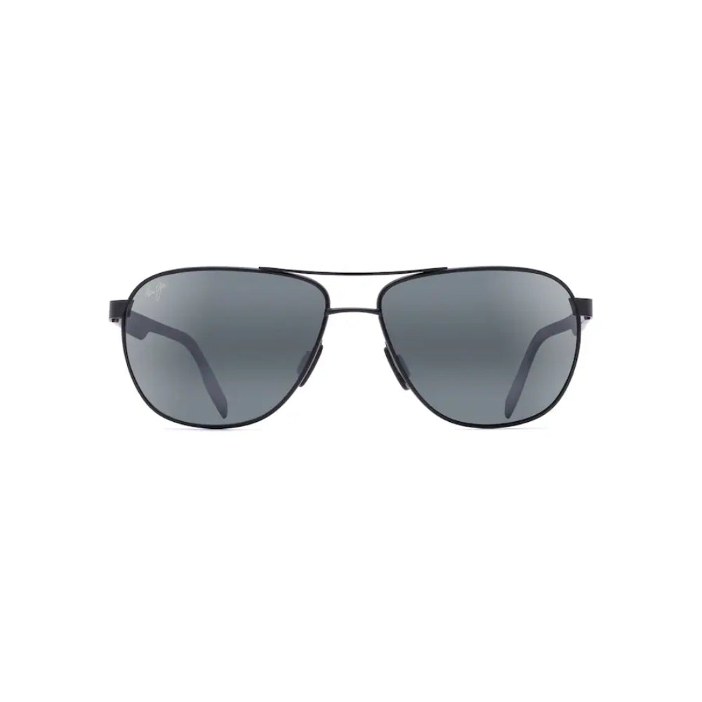 Maui Jim CASTLES Polarized Aviator Sunglasses - Matte Black