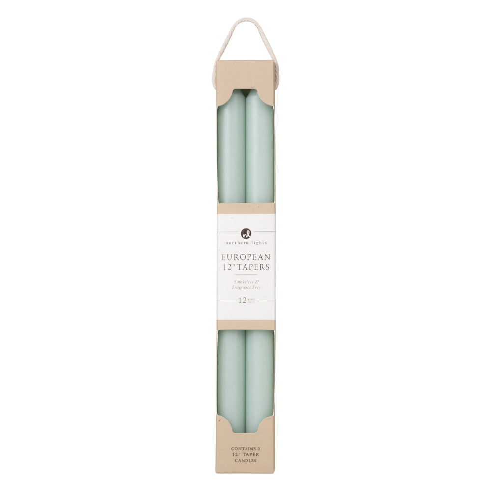 Northern Lights 12" Tapers Candles 2pk - Pistachio