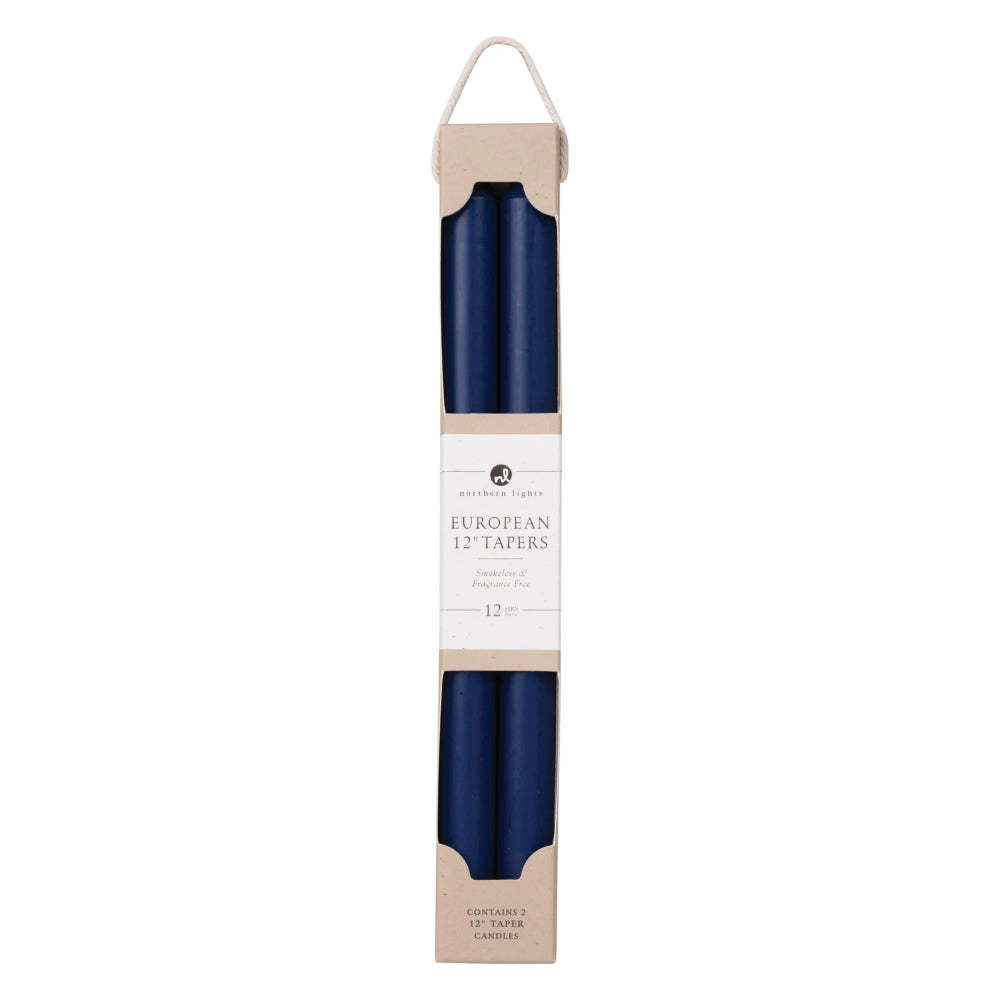 Northern Lights 12" Tapers Candles 2pk - Midnight Blue