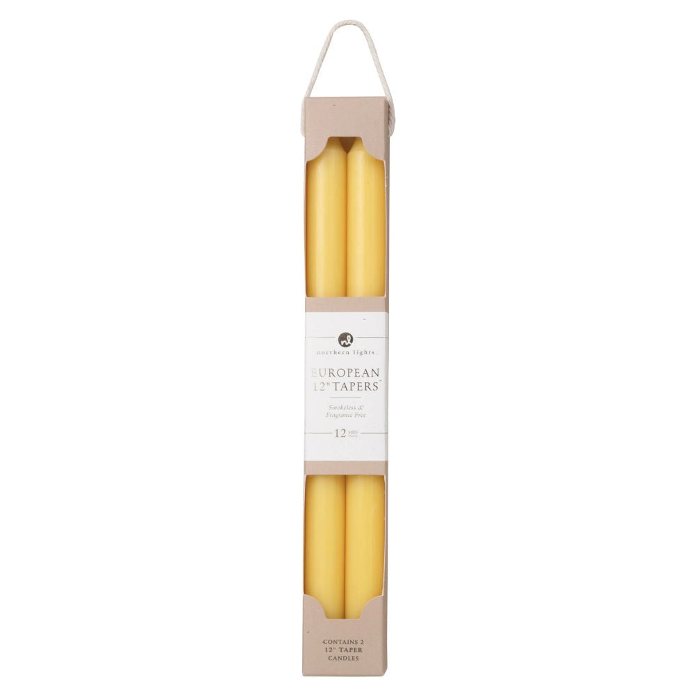 Northern Lights 12" Tapers Candles 2pk - Lemon Zest