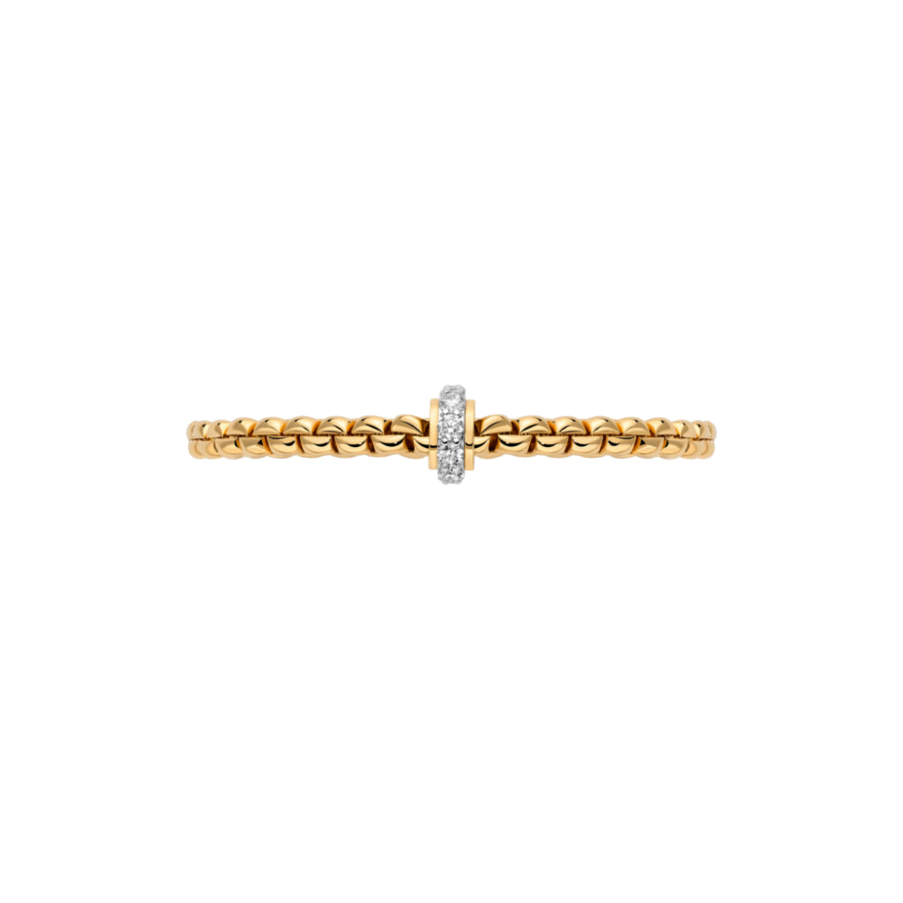 Fope 18k Gold Eka Collection Flex'It Bracelet with White Diamonds