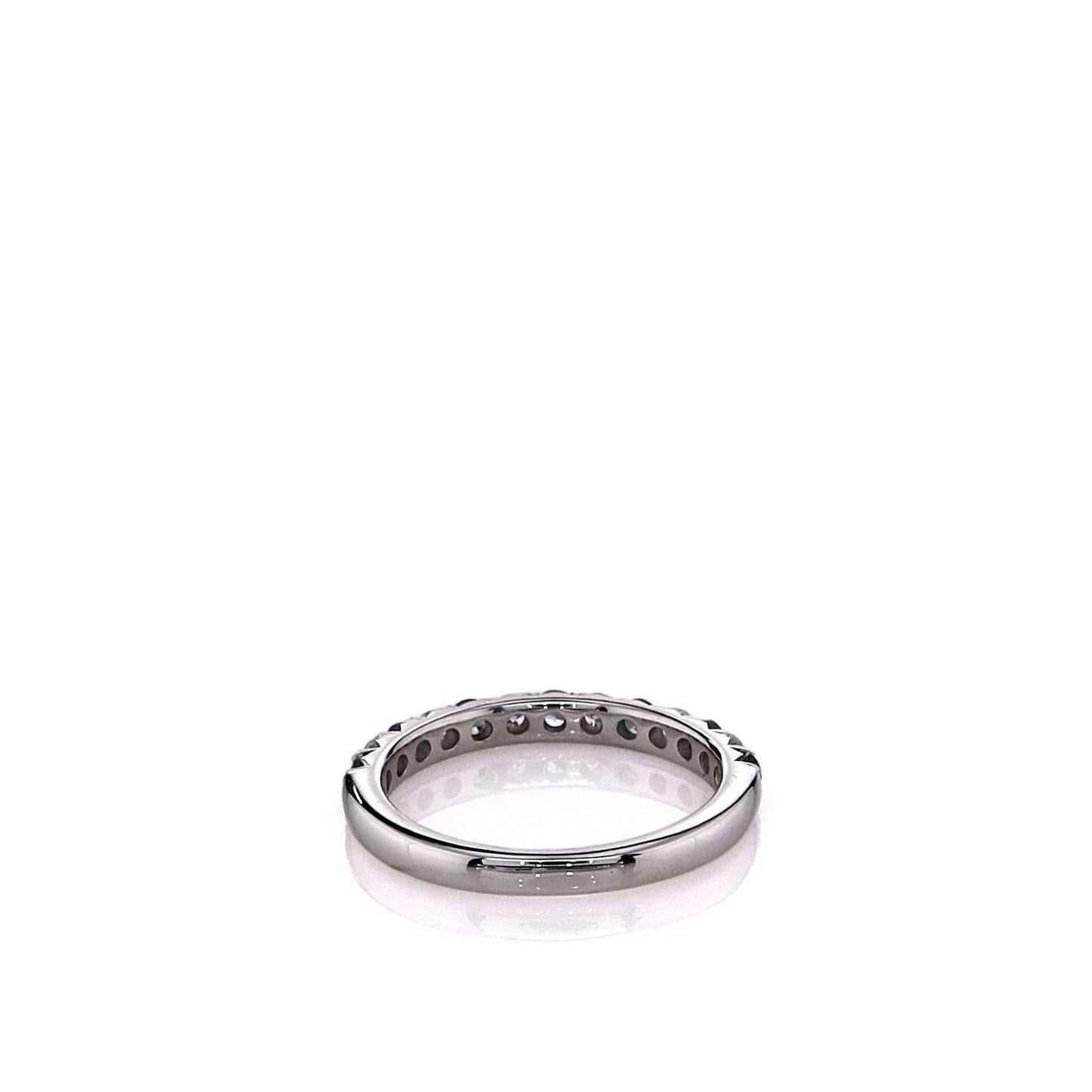 14k White Gold Alternating Alexandrite and Diamond Half Way Band