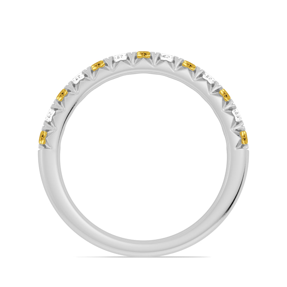 14k Gold Citrine and Diamond Band