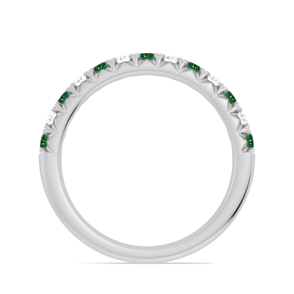 14k Gold Emerald and Diamond Band