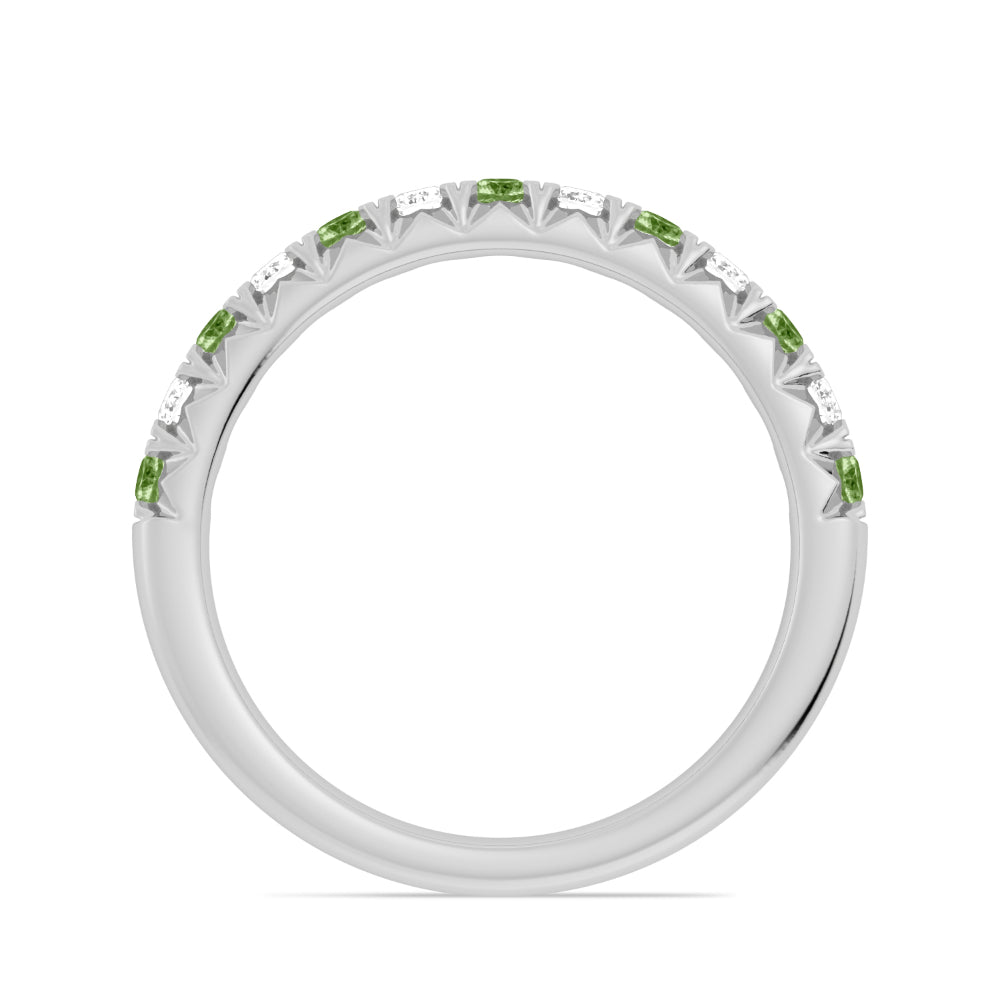 14k Gold Peridot and Diamond Band