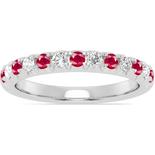 14k Gold Ruby and Diamond Band