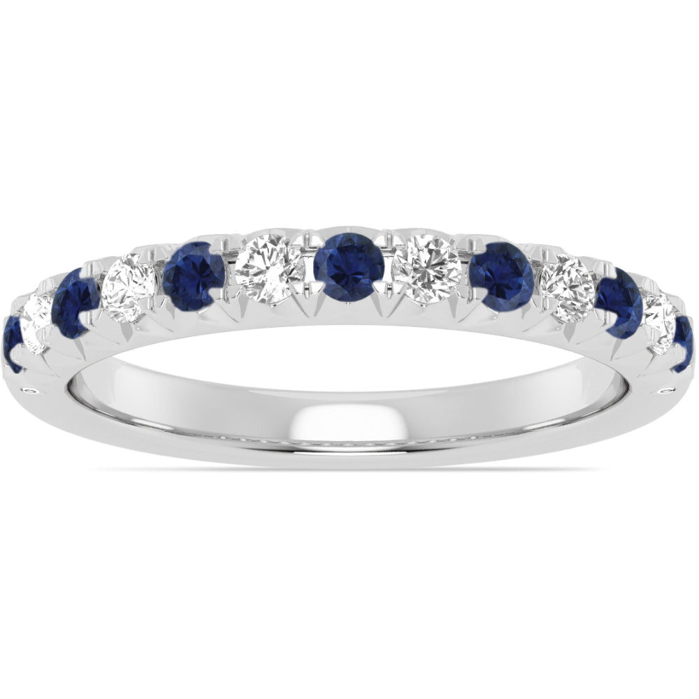 14k Gold Sapphire and Diamond Band