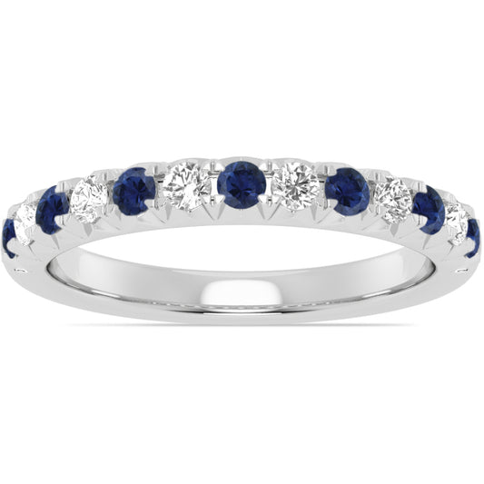14k Gold Sapphire and Diamond Band