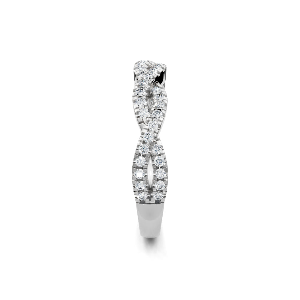14k Gold Pave Diamond Twist Band
