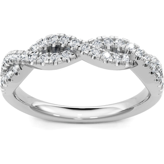 14k Gold Pave Diamond Twist Band