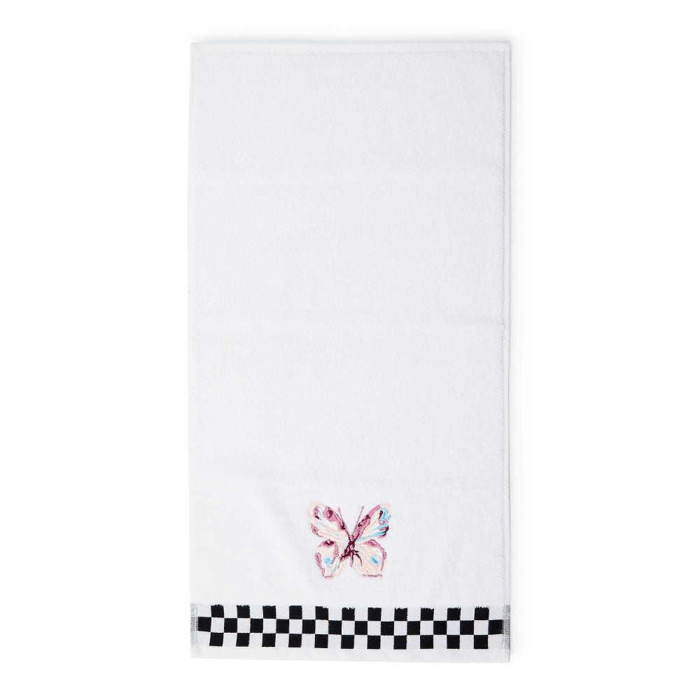 Mackenzie-Childs Eternity Butterfly Check Hand Towel