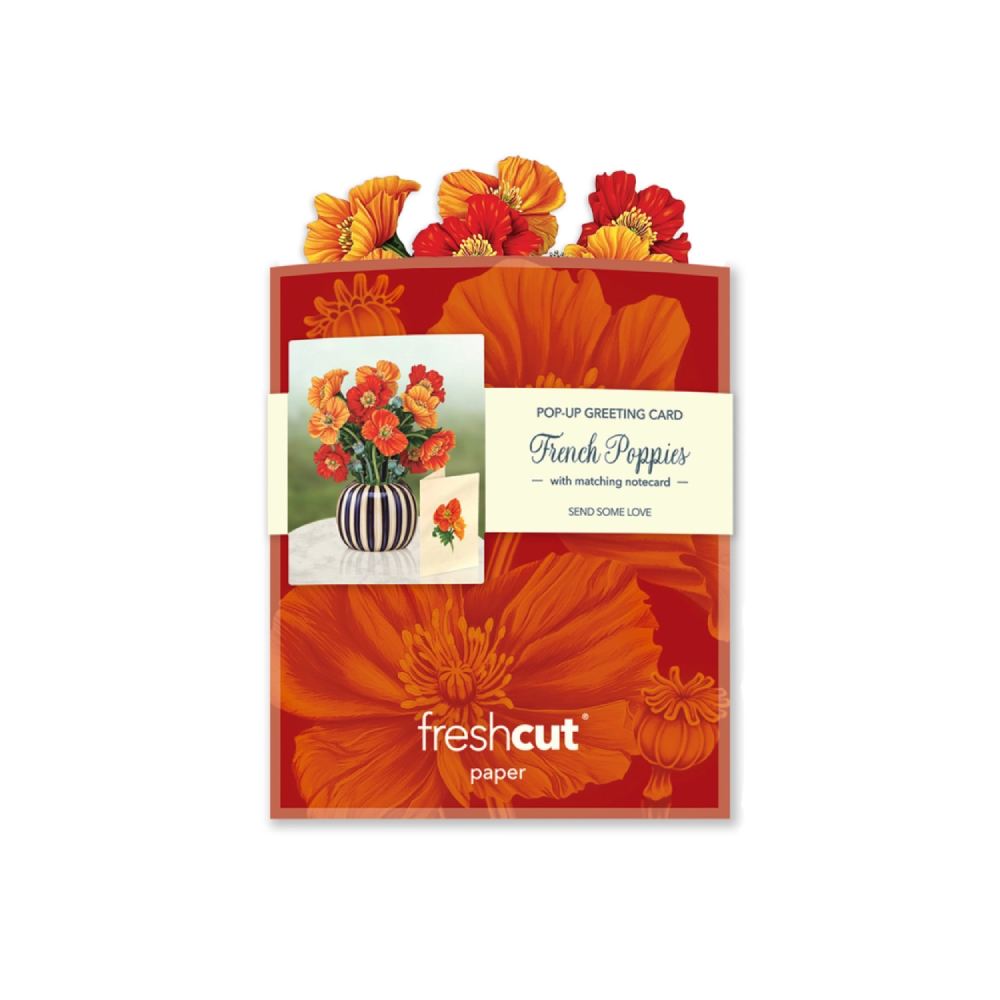 Mini French Poppies Pop-Up Greeting Card