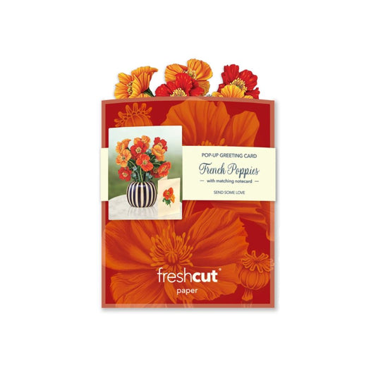 Mini French Poppies Pop-Up Greeting Card